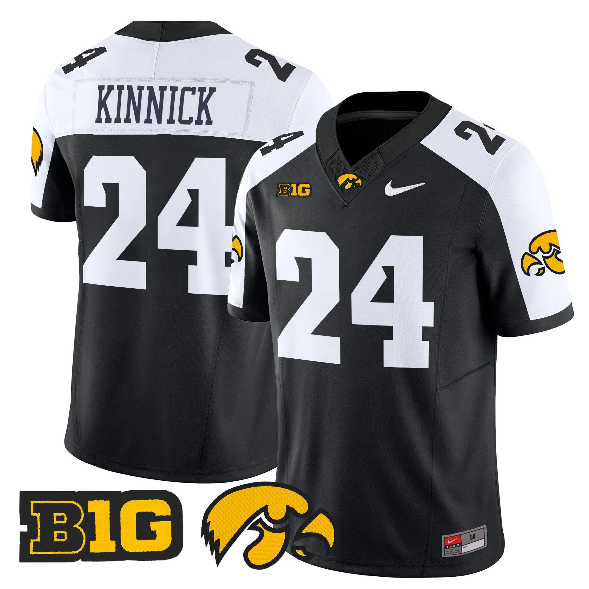 Men Iowa Hawkeyes #24 Kinnick Black Nike 2024 Vapor Limited NCAA Jersey->ncaa teams->NCAA Jersey